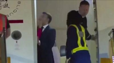 Emmanuel Macron bouscul? par Brigitte Macron-stock-foto