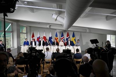 Nordic Prime Ministers Summer Meeting at Paimio Sanatorium-stock-photo