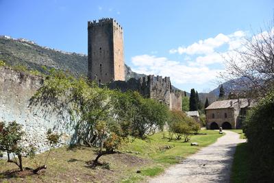 The garden of Nymph located in the territory of the municipality of Cisterna Di Latina, on the border with Norma and Ser-stock-photo