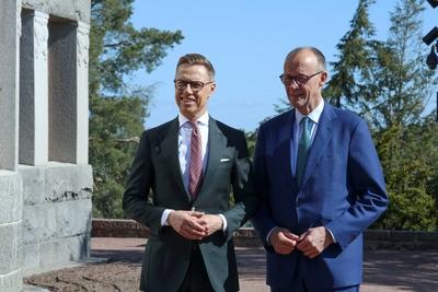 German Chancellor meets Finnish President in Naantali, Finland-stock-photo