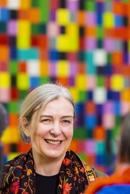 Ausstellung Ausstellung der Staatlichen Kunstsammlungen Dresden Gerhard Richter. Portraits. Glas. Abstraktionen anl?ssli-stock-foto