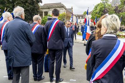 Inauguration ceremony for the statue of Colonel Arnaud Beltrame-stock-foto
