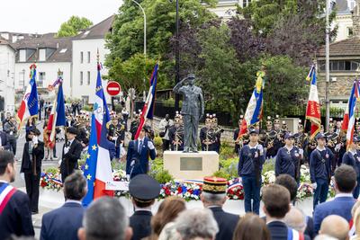 Inauguration ceremony for the statue of Colonel Arnaud Beltrame-stock-foto