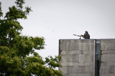 Berlin, Sicherheitsvorkehrungen f?r Selenskyj Besuch-stock-foto