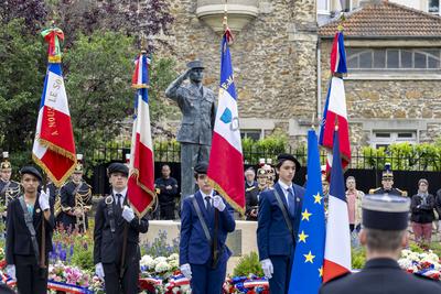 Inauguration ceremony for the statue of Colonel Arnaud Beltrame-stock-foto