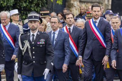Inauguration ceremony for the statue of Colonel Arnaud Beltrame-stock-foto