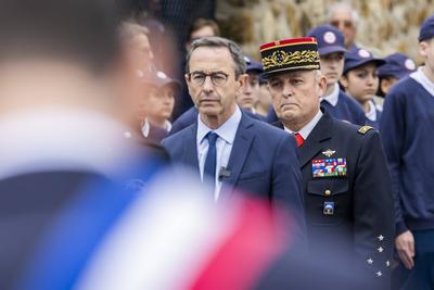 Inauguration ceremony for the statue of Colonel Arnaud Beltrame-stock-foto