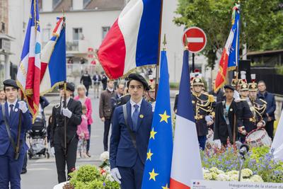 Inauguration ceremony for the statue of Colonel Arnaud Beltrame-stock-foto