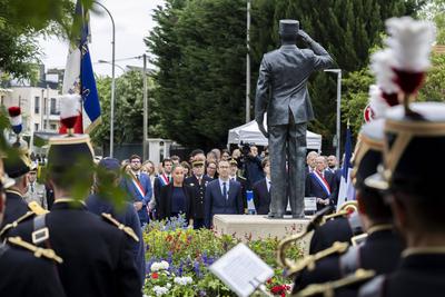 Inauguration ceremony for the statue of Colonel Arnaud Beltrame-stock-foto