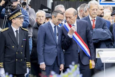 Inauguration ceremony for the statue of Colonel Arnaud Beltrame-stock-foto