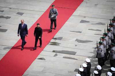 Berlin, Bundeskanzler Friedrich Merz trifft Wolodymyr Selenskyj-stock-photo