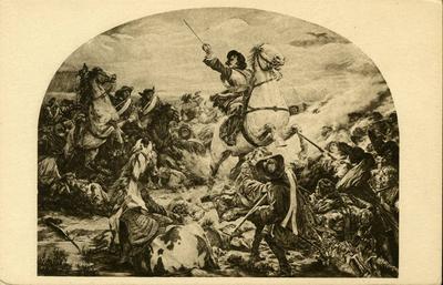 RECORD DATE NOT STATED P. Janssen, Fehrbellin, 1675. Reasoned classification: image of the painting on the battle of Feh-stock-photo