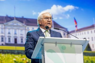 Leipzig - Bundespr?sident Steinmeier h?lt Rede: Internationales Turnfest offiziell er?ffnet-stock-photo
