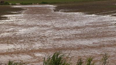 Kr?ftige Gewitter und Unwetter ziehen seit den Nachmittagsstunden ?ber weite Teile Mitteldeutschlands hinweg. Am Nachmit-stock-foto