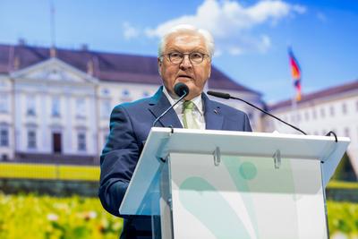 Leipzig - Bundespr?sident Steinmeier h?lt Rede: Internationales Turnfest offiziell er?ffnet-stock-photo
