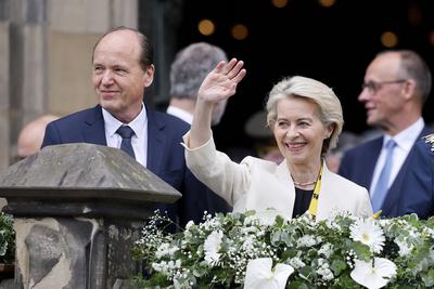 Ursula von der Leyen und Heiko von der Leyen-stock-photo
