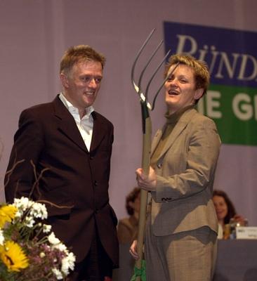 Renate K?nast (GER/B?ndnis 90/Die Gr?nen/Ministerin f?r Verbraucherschutz, Ern?hrung und Landwirtschaft) freut sich ?be-stock-foto