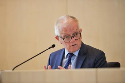 Stuttgart, Fritz Kuhn. Oberbuergermeiser Fritz Kuhn geht nach seiner Amtszeit und zieht Bilanz seiner achtj?hrigen Arbei-stock-photo