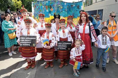 March for the Children of Ukraine-stock-photo