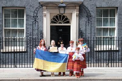 March for the Children of Ukraine-stock-photo