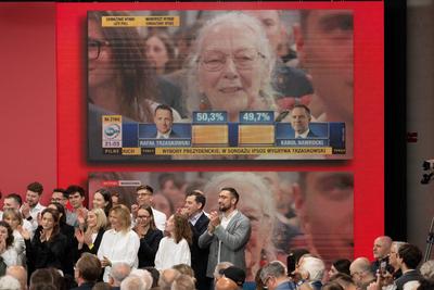 PRESIDENTIAL ELECTIONS 2025 - SECOND ROUND OF PRESIDENTIAL ELECTIONS IN POLAND-stock-photo