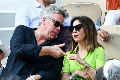 Internationaux de Roland Garros. People en tribunes 1er juin-stock-foto