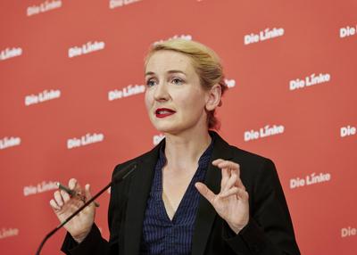 Ines Schwerdtner (Die Linke) Parteivorsitzende-stock-foto