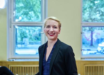 Ines Schwerdtner (Die Linke) Parteivorsitzende-stock-foto