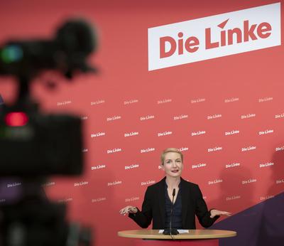 Ines Schwerdtner (Die Linke) Parteivorsitzende-stock-foto