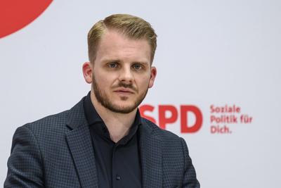 GER, Berlin, Pressekonferenz, Pressekonferenz mit dem designierten SPD-Generalsekretaer Tim Kluessendorf, nach Gremiensitzung, SPD, Politik im Atrium, Willy-Brandt-Haus, 02.06.25-stock-foto