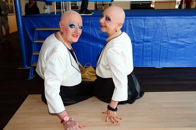 Kuenstlerparr Eva und Adele SAMMLER ZEIGEN IHRER BERLINER KUNSTORTE / Der Art Lovers Club laedt zum Start des Gallery We-stock-photo