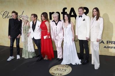 John Taylor, Gela Nash, Roger Taylor, Gisella Bernales, Nick Rhodes, Alexandra Stama, Simon Le Bon, Yasmin Le Bon-stock-foto