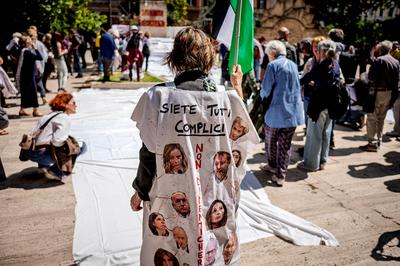 A Shroud for Gaza in Rome-stock-foto