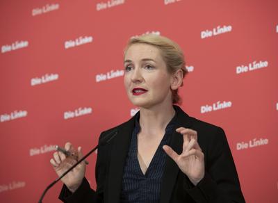 Ines Schwerdtner (Die Linke) Parteivorsitzende-stock-foto