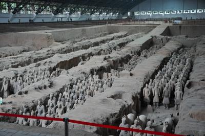 Terracotta Army. Clay soldiers of the Chinese emperor XIAN, CHINA - October 29, 2017: Terracotta Army. Clay soldiers of-stock-photo