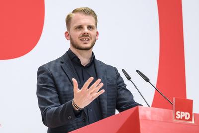 GER, Berlin, Pressekonferenz, Pressekonferenz mit dem designierten SPD-Generalsekretaer Tim Kluessendorf, nach Gremiensitzung, SPD, Politik im Atrium, Willy-Brandt-Haus, 02.06.25-stock-foto