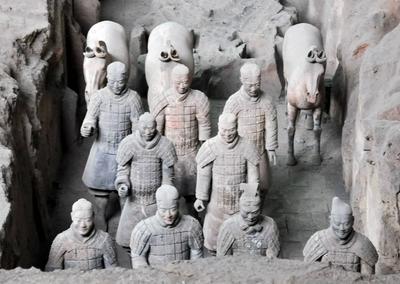 Terracotta Army. Clay soldiers of the Chinese emperor XIAN, CHINA - October 29, 2017: Terracotta Army. Clay soldiers of-stock-photo
