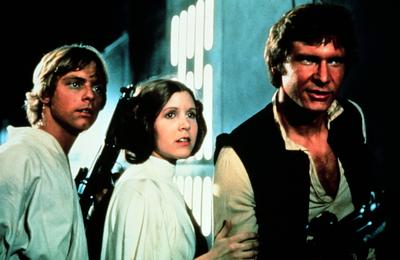 Star Wars Star Wars, aka Krieg der Sterne, USA 1977, Regie: George Lucas, Charaktere: Mark Hamill als Luke Skywalker, Ca-stock-foto