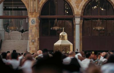 Pictures shows the Kaaba, Islam's holiest shrine, at the Grand Mosque complex in the holy city of Mecca-stock-foto