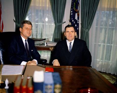 Meeting with Andrei A. Gromyko, Minister of Foreign Affairs of the Soviet Union (USSR), 11:59AM. President John F. Kenne-stock-foto