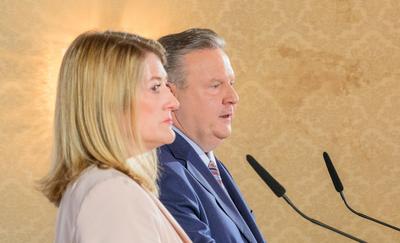 20250603 Praesentation des Koaltionspapieres von SPOE und NEOS Wien-stock-foto