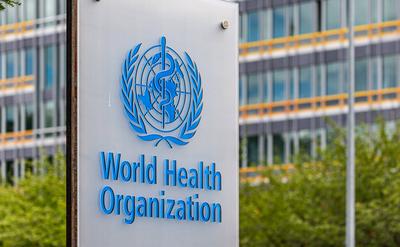 Weltgesundheitsorganisation Signet der zur Vereinten Nationen geh?renden Weltgesundheitsorganisation, das Geb?ude der So-stock-foto