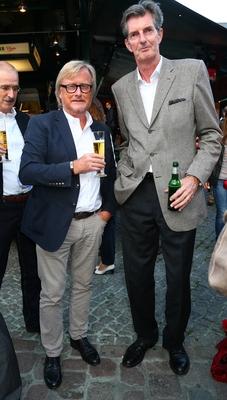 Hans-Ulrich Joerges (Journalist Stern), Andreas Petzold (Journalist Stern) beim >Vorwaerts Sommerfest der SPD 2014< in d-stock-foto