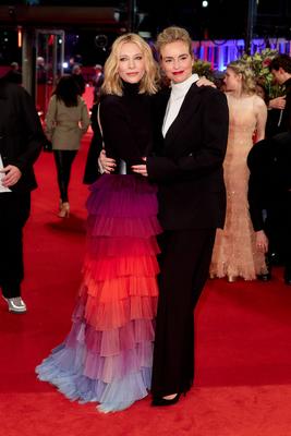 Berlinale: Tar Deutschlandpremiere mit Cate Blanchett Cate Blanchett und Nina Hoss auf dem roten Teppich bei der Deutsch-stock-foto