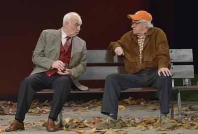 Charles Brauer und Werner Rehm in HALPERN und JOHNSON von Lionel Goldstein Regie Gerd Heinz im Ernst Deutsch Theater Ha-stock-foto