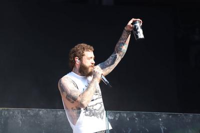 RECORD DATE NOT STATED Post Malone Performing live on TSX Stage at Times Square (NEW) Post Malone Performing live on TSX-stock-photo