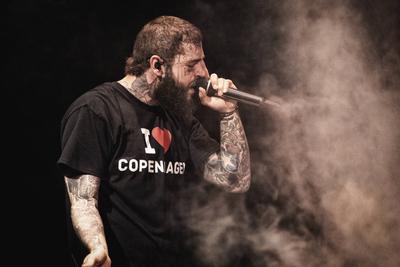 Post Malone live in Copenhagen, Denmark Copenhagen, Denmark. 26th, April 2023. The American rapper and lyricist Post Mal-stock-foto