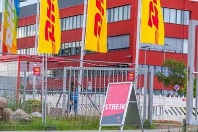 DHL Streik-stock-foto