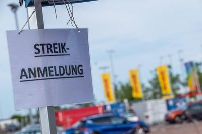 DHL Streik-stock-foto