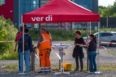 DHL Streik-stock-foto